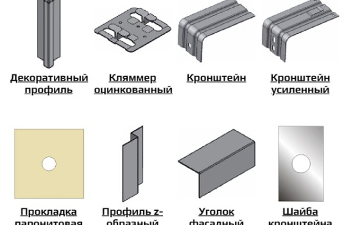 Профиль фасадный , кронштейн